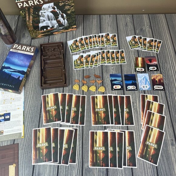 Parks Board Game Keymaster Board Game & Parks Nightfall expansion And Playmat - Picture 8 of 12